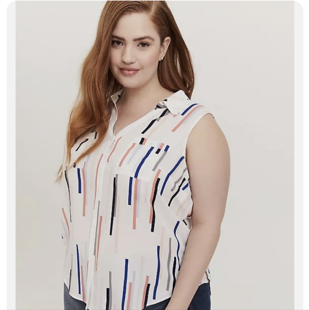 Torrid Madison Georgette Button Up Tank
